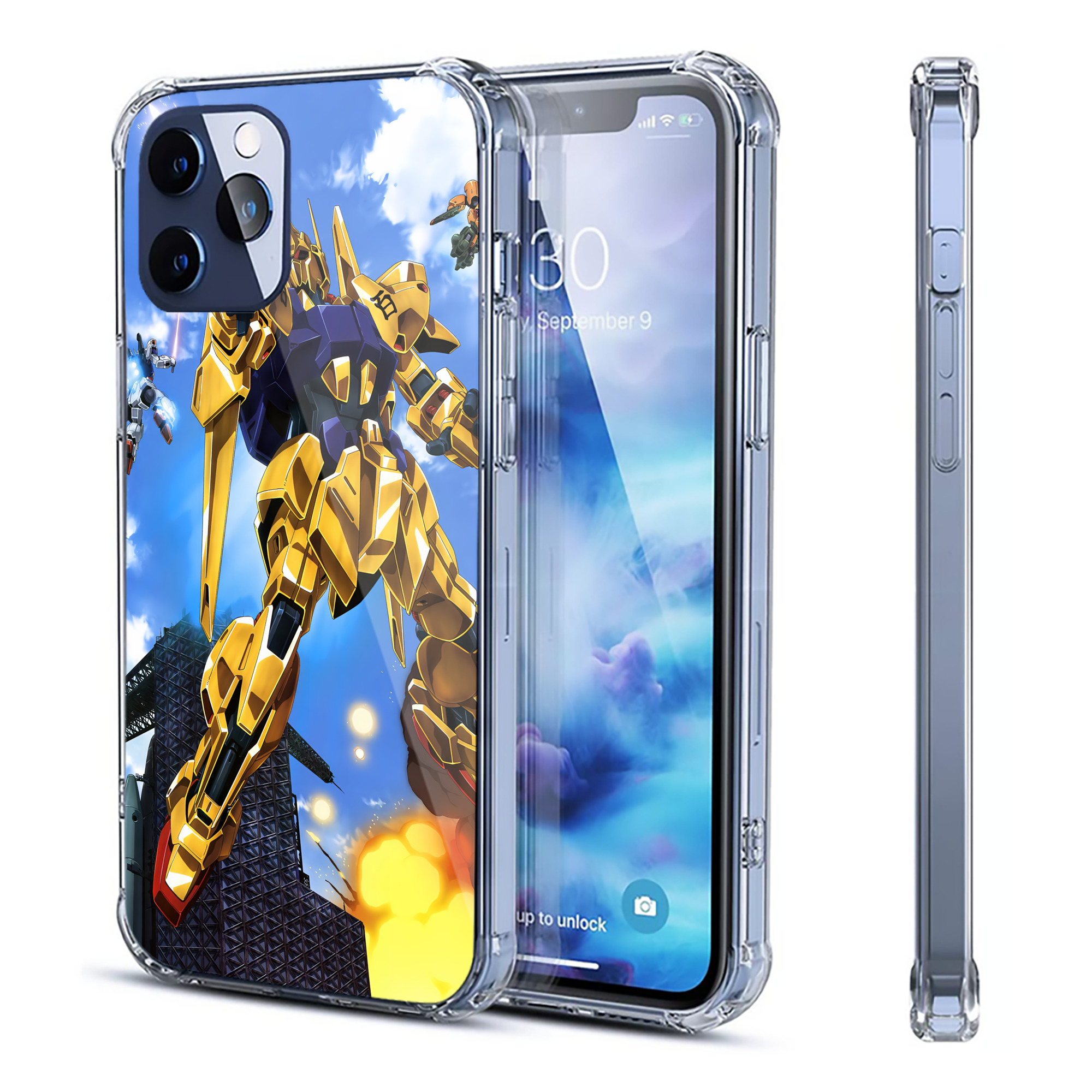 （画像用） 機動戦士ガンダム Mobile Suit Gundam 【iPhone 12シリーズ対応】透明スマホケース（クリアソフトケース）